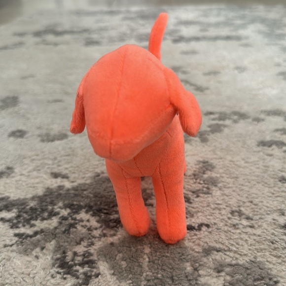 Victoria Secret Pink velvet orange plush dog - Picture 3 of 4